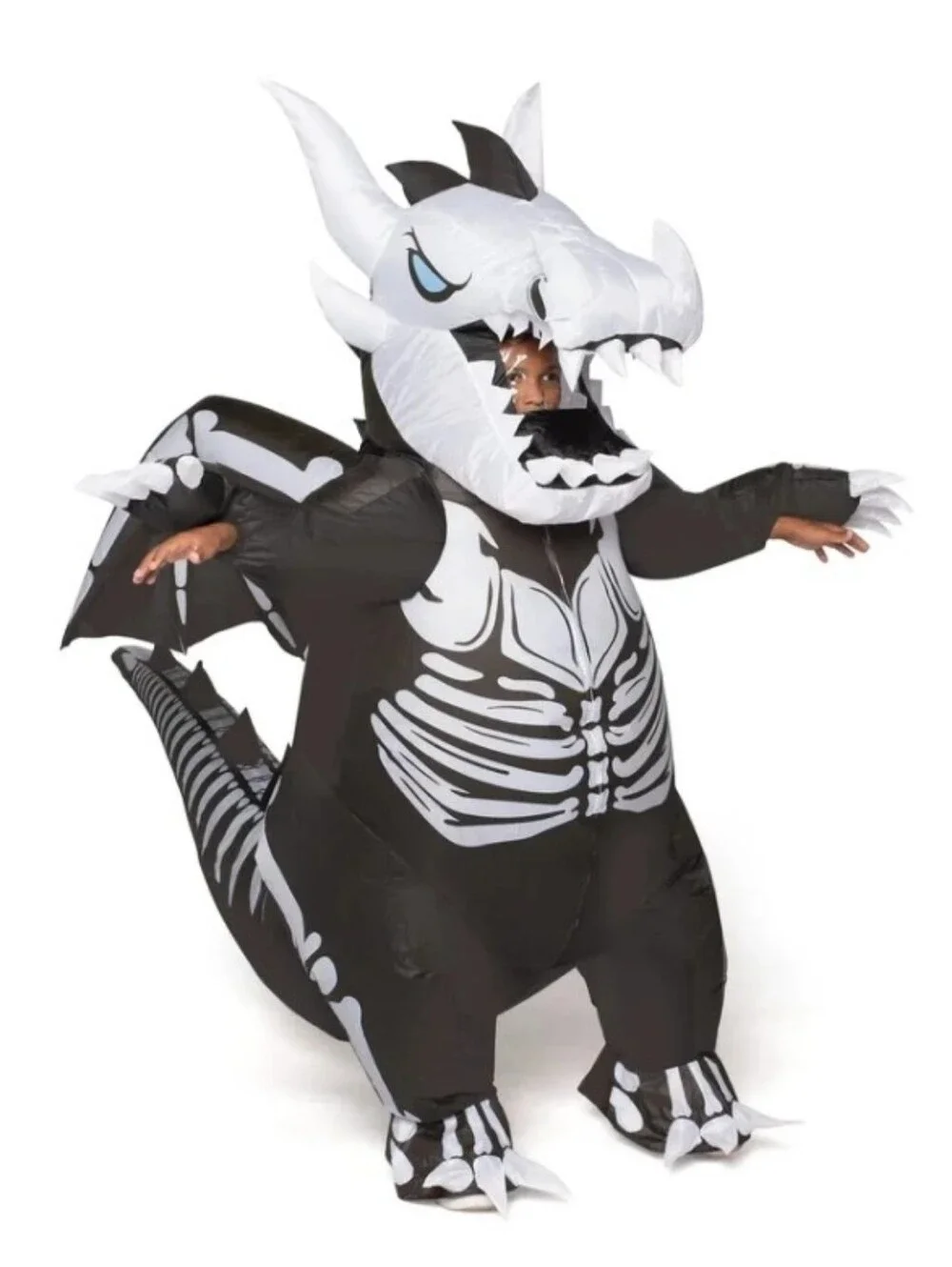 Spooktacular Creations Full Body Dragon Skeleton Inflatable Costume Kids Medium